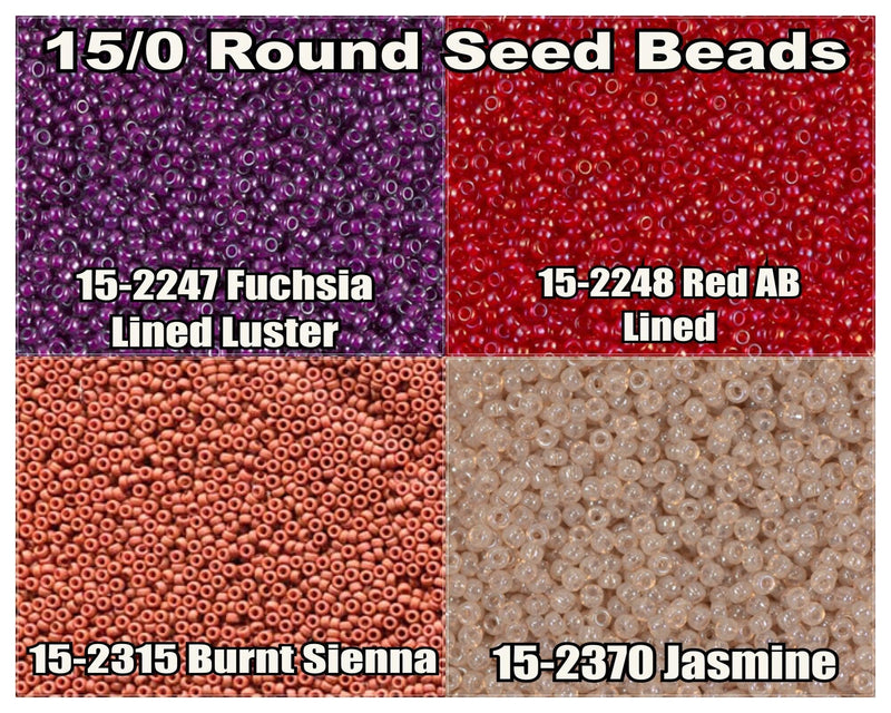 15/0 Miyuki Round Seed Beads 8.2g 15-2247, 15-2248, 15-2315, 15-2370 - The Argus Collection