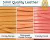 Superior Flat Euro Leather, 5mm, sold per foot , 19 Colors - The Argus Collection