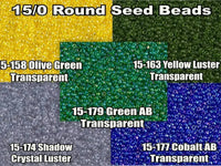 15/0 Miyuki Round Seed Beads 8.2g 15-0158, 15-0163, 15-0174, 15-0177 - The Argus Collection