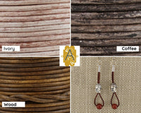 Superior Round Weathered Leather Cording, 1mm, 1.5mm & 2mm,Sold per yard, 7 Colors - The Argus Collection