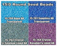 15/0 Miyuki Seed Beads 8.2g tubes. 15-0260, 15-261, 15-0263, 15-0264 - The Argus Collection