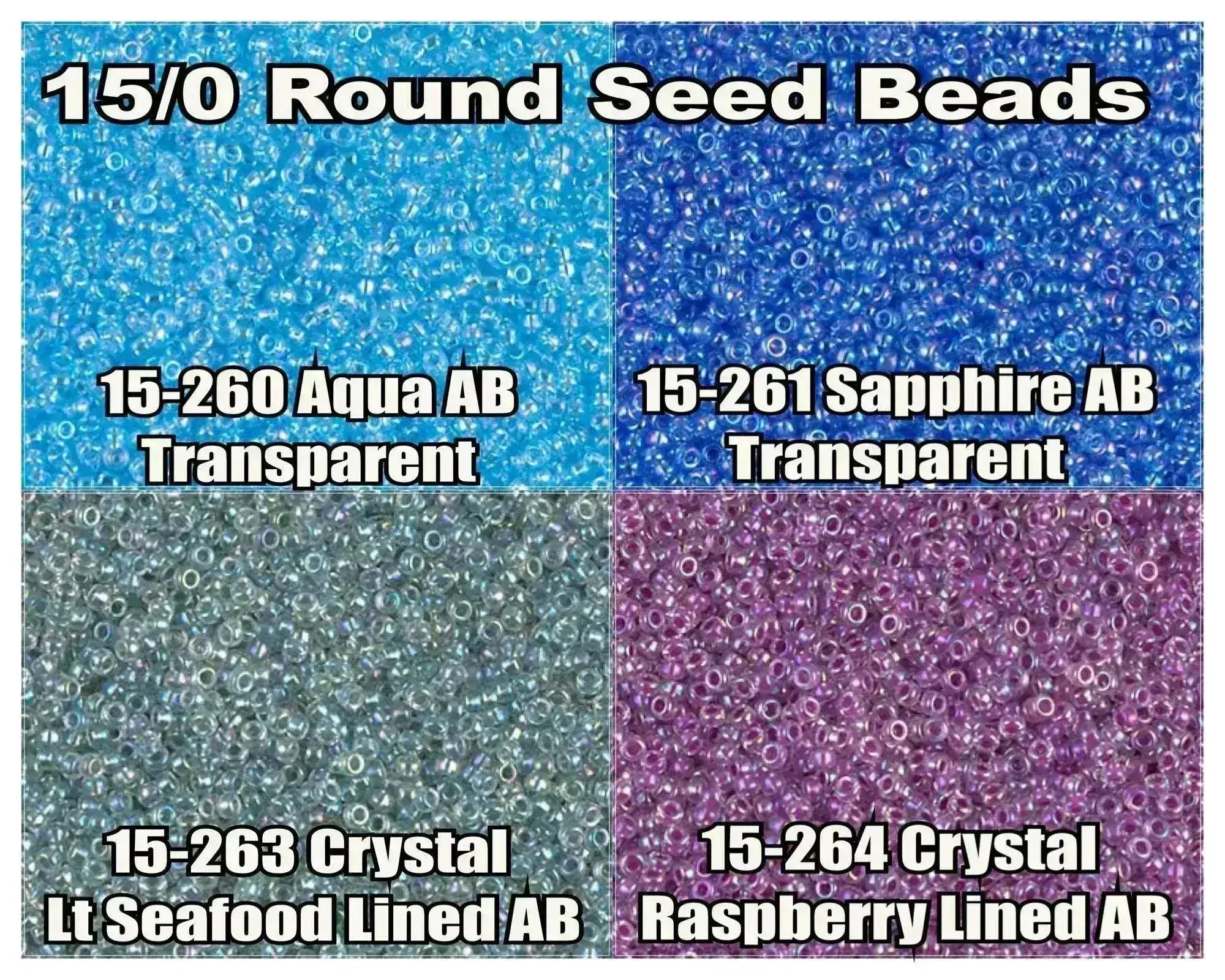 15/0 Miyuki Seed Beads 8.2g tubes. 15-0260, 15-261, 15-0263, 15-0264 - The Argus Collection