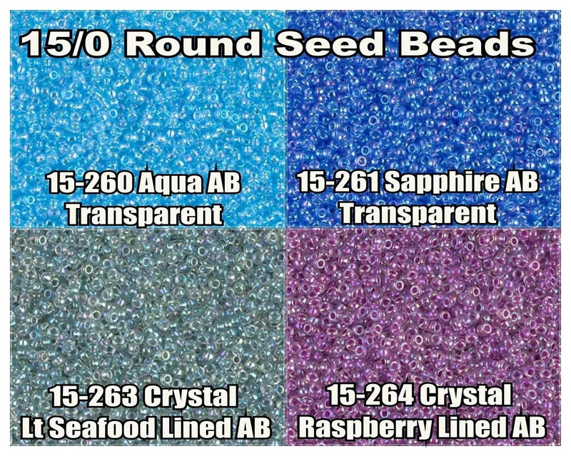 15/0 Miyuki Seed Beads 8.2g tubes. 15-0260, 15-261, 15-0263, 15-0264 - The Argus Collection