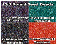 15/0 Miyuki Round Seed Beads. 8.2g. 15-0294, 15-295, 15-0296, 15-0297 - The Argus Collection