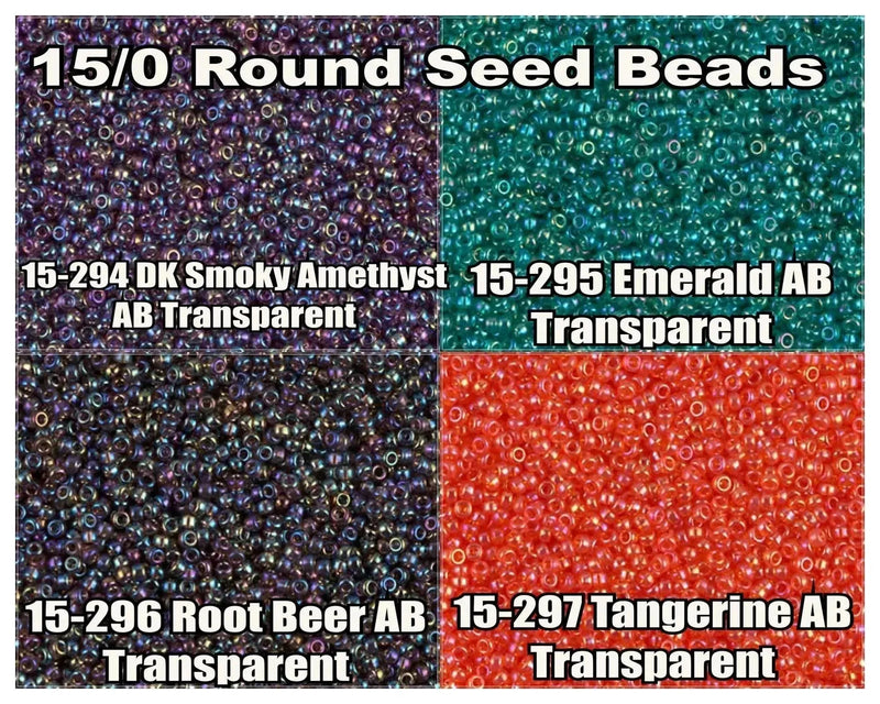 15/0 Miyuki Round Seed Beads. 8.2g. 15-0294, 15-295, 15-0296, 15-0297 - The Argus Collection