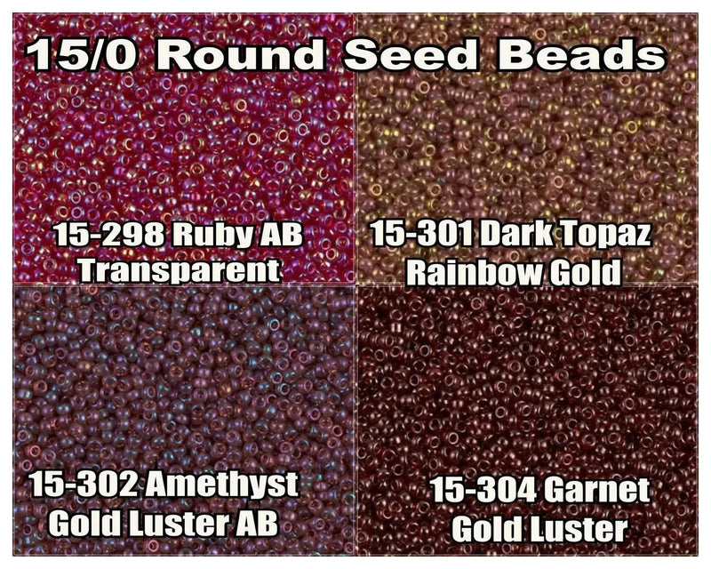 15/0 Miyuki Round Seed Beads 8.2g 15-0298, 15-0301, 15-0302, 15-0304 - The Argus Collection