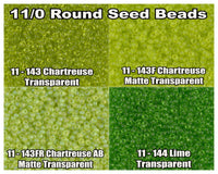 11/0 Miyuki Seed Beads 23g, 11-0143, 11-0143F, 11-0143FR, 11-0144 - The Argus Collection