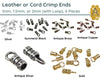 Leather or Cord Crimp Ends with Loop, 1, 1.5, 2 or 2.5mm, 6 Pcs. - The Argus Collection