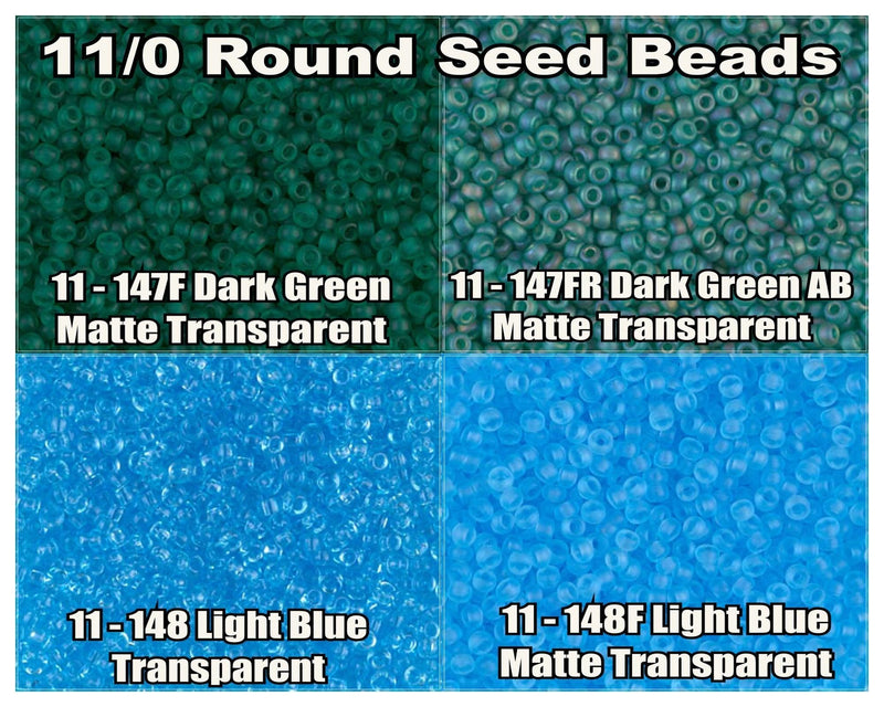 11/0 Miyuki Seed Beads 23g, 11-0147F, 11-0147FR, 11-0148, 11-0148F - The Argus Collection