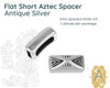 Flat Aztec Spacer Bars, 2 Sizes in Antique Silver - The Argus Collection