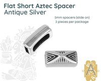 Flat Aztec Spacer Bars, 2 Sizes in Antique Silver - The Argus Collection