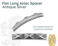 Flat Aztec Spacer Bars, 2 Sizes in Antique Silver - The Argus Collection