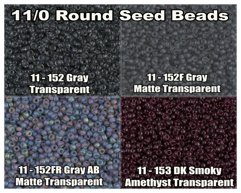 11/0 Miyuki Seed Beads 23g, 11-0152, 11-0152F, 11-0152FR, 11-0153 - The Argus Collection