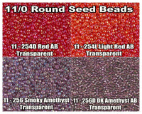 11/0 Miyuki Seed Beads 23g, 11-0254D, 11-0254L, 1-0256, 11-0256D - The Argus Collection