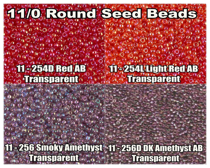 11/0 Miyuki Seed Beads 23g, 11-0254D, 11-0254L, 1-0256, 11-0256D - The Argus Collection