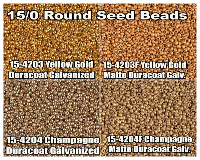 15/0 Miyuki Round Seed Beads 8.2g 15-4203, 15-4203F, 15-4204, 15-4204F - The Argus Collection