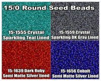 15/0 Miyuki Round Seed Beads 8.2g 15-1555, 15-1559, 15-1639, 15-1656 - The Argus Collection