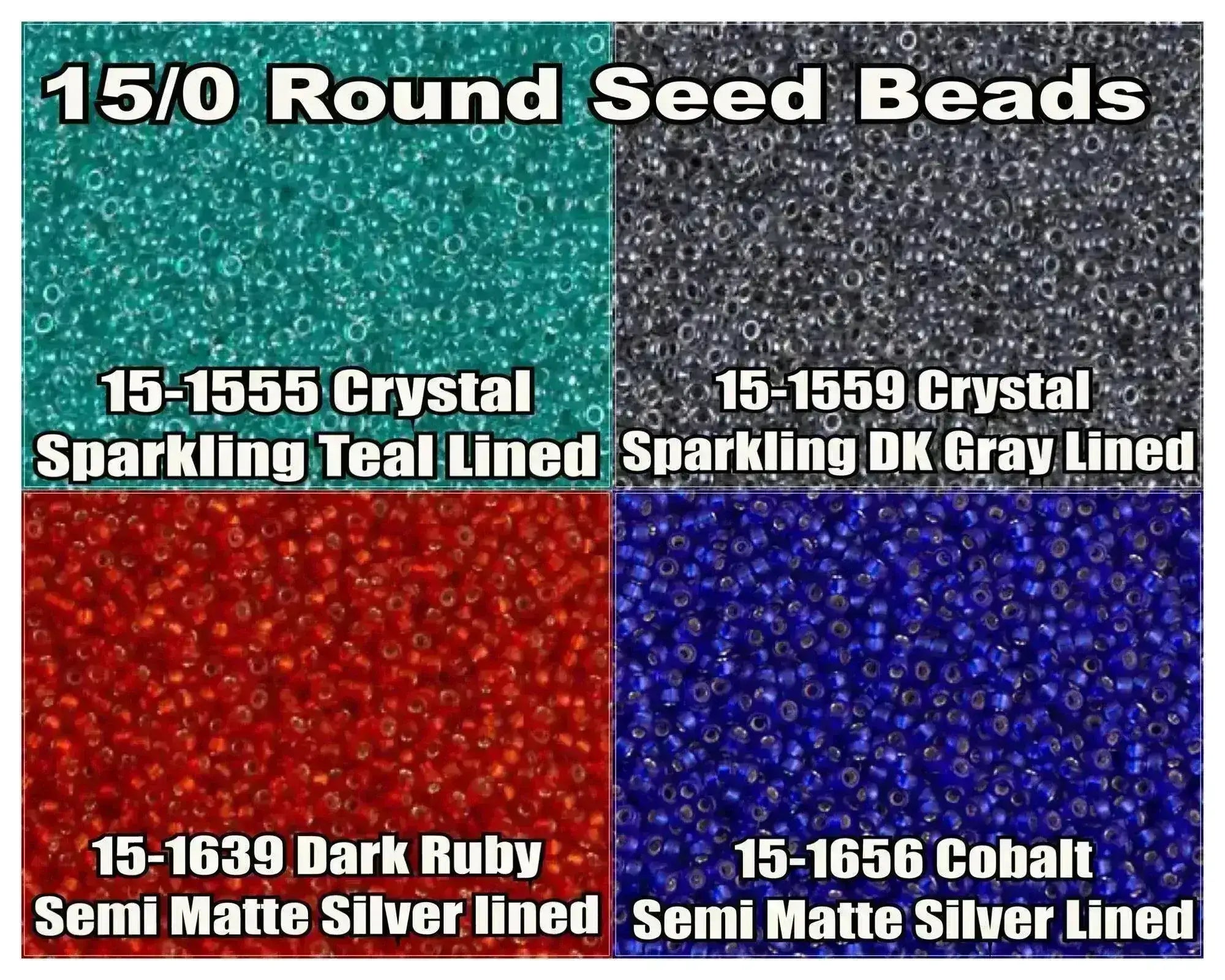 15/0 Miyuki Round Seed Beads 8.2g 15-1555, 15-1559, 15-1639, 15-1656 - The Argus Collection