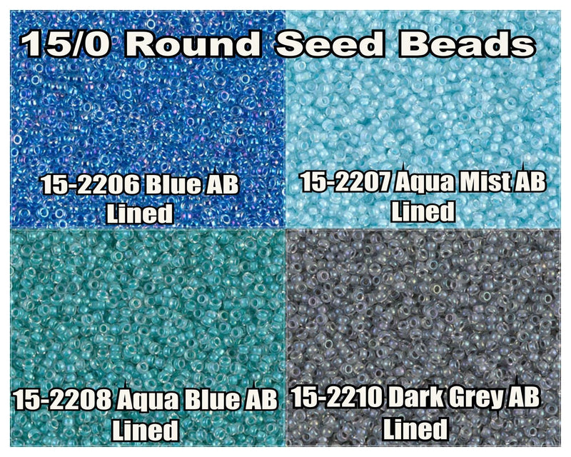 15/0 Miyuki Round Seed Beads, 8.2g 15-2206, 2207, 2208, 2210 - The Argus Collection