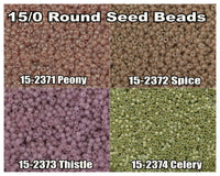 15/0 Miyuki Round Seed Beads 8.2g 15-2370, 15-2371, 15-2372, 15-2373 - The Argus Collection