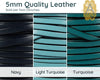 Superior Flat Euro Leather, 5mm, sold per foot , 19 Colors - The Argus Collection