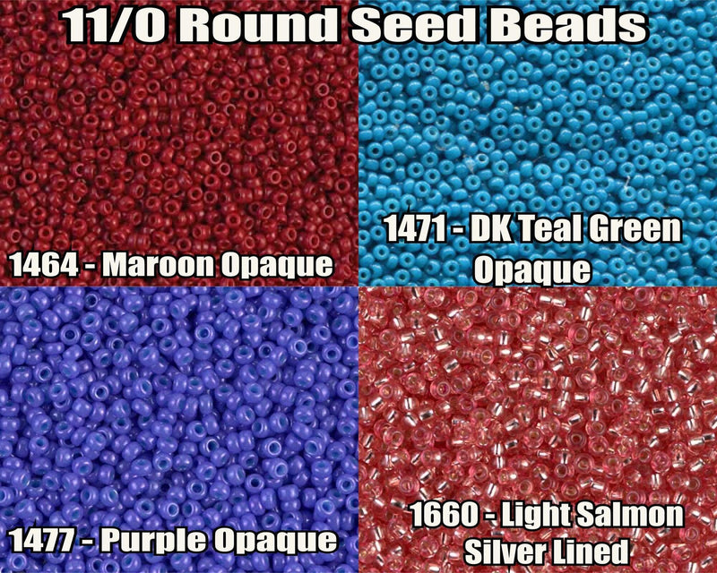 11/0 Miyuki Seed Beads 23g, 11-1464, 11-1471, 11-1477, 11- 1660 - The Argus Collection