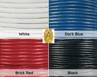 Superior Round Leather, 2mm, Sold per yard, 11 Colors - The Argus Collection