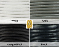 Superior Round Leather, 1.5mm, Sold by the yard, 15 Colors - The Argus Collection