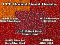 11/0 Miyuki Seed Beads 23g, 11-0008F, 11-0010, 11-0010F, 11-0011, 11-0011D - The Argus Collection