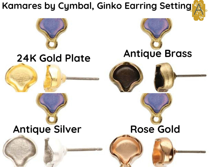 Kamares, Cymbal Ginko Earring Posts, 4 Finishes - The Argus Collection