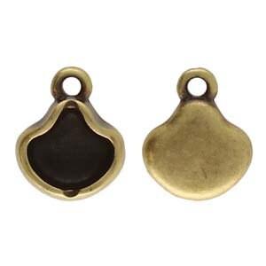 Vlichada, Cymbal Ginko Bead Pendant Setting, 2 Pcs. 4 Finishes - The Argus Collection