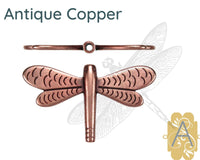 Dragonfly Sliders, for Round Leather or Cord, 2mm, in Antique Copper or Antique Silver - The Argus Collection