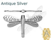 Dragonfly Sliders, for Round Leather or Cord, 2mm, in Antique Copper or Antique Silver - The Argus Collection