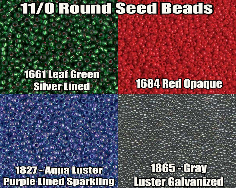 11/0 Miyuki Seed Beads 23g, 11-1661, 11-1684, 11-1827, 11-1865 - The Argus Collection