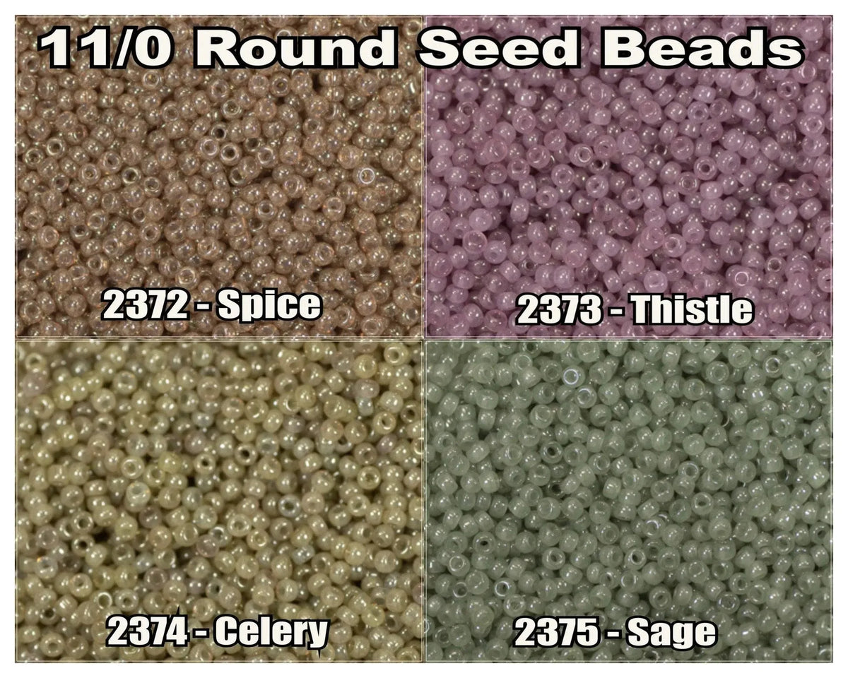 11/0 Miyuki Seed Beads 23g, 11-2372, 11-2373, 11-2374, 11-2375 - The Argus Collection