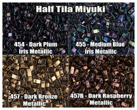 Miyuki Half Tila, 4 colours, HTL454, HTL455, HTL457, HTL457B - The Argus Collection