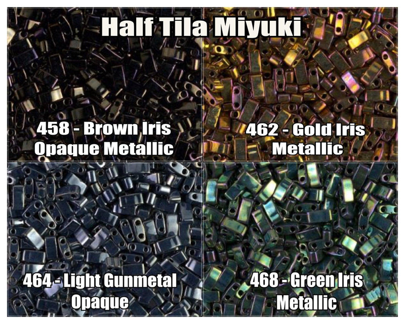 Miyuki Half Tila, 4 colours, HTL458, HTL462, HTL464, HTL468 - The Argus Collection