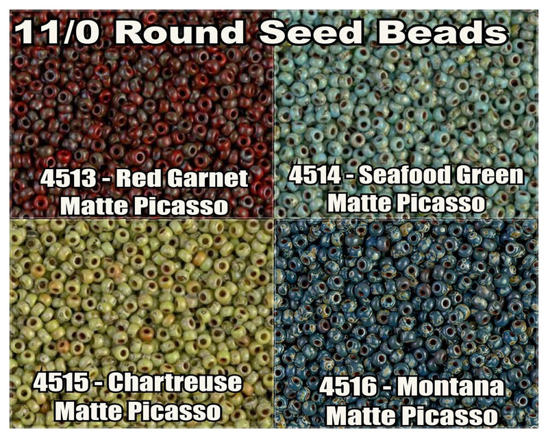 11/0 Miyuki Seed Beads 23g, 11-4513, 11-4514, 11-4515, 11-4516 - The Argus Collection