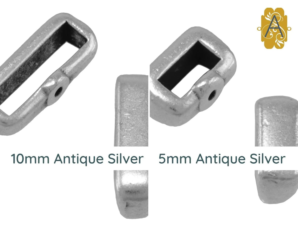 Crimp Bar Slider, for 3, 5 or 10mm, 2 Pcs. Locks into Place - The Argus Collection