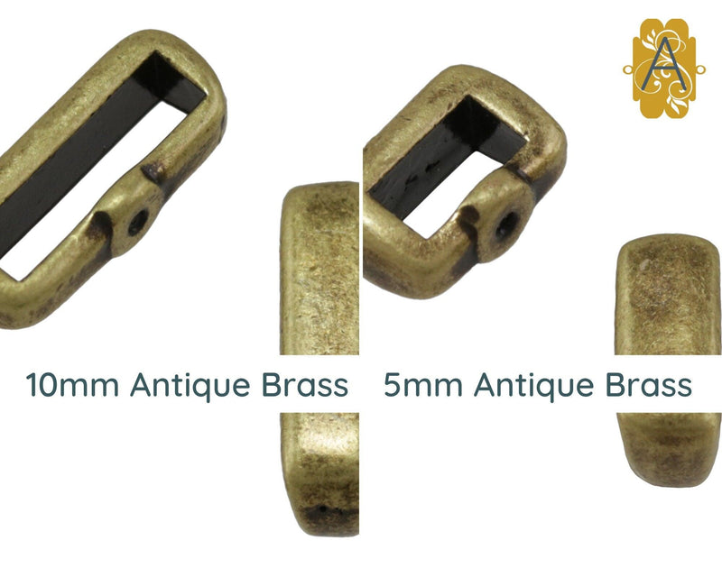 Crimp Bar Slider, for 3, 5 or 10mm, 2 Pcs. Locks into Place - The Argus Collection