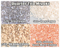 Miyuki Quarter Tila, 5g, QTL526, QTL592, QTL593, QTL596 - The Argus Collection