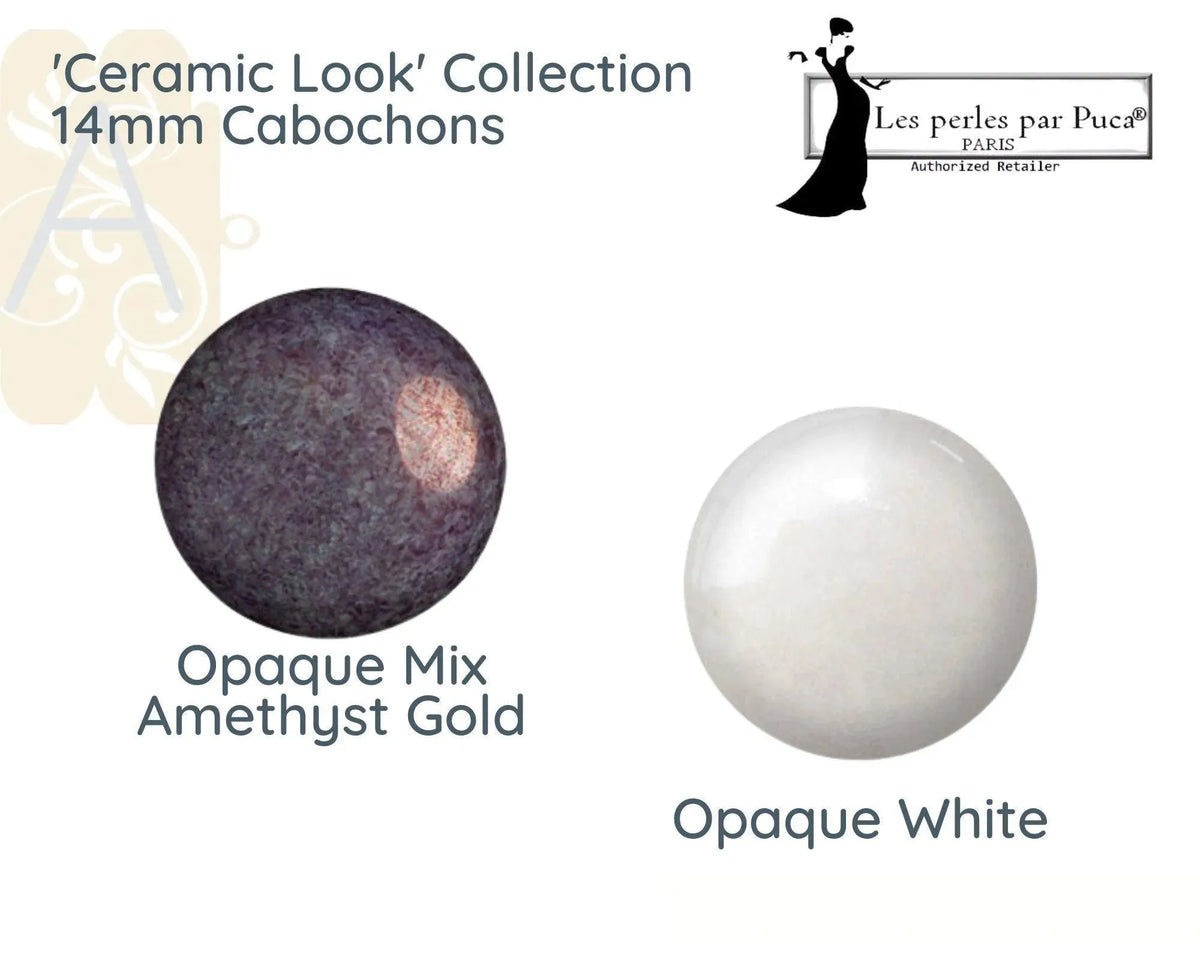 Cabochons par Puca, 14mm, Ceramic Look Collection - The Argus Collection