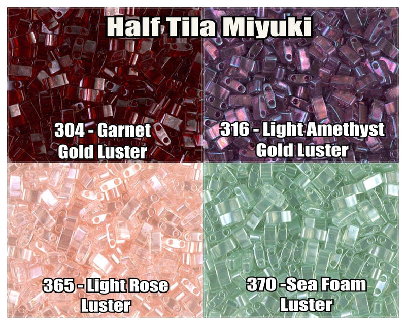 Miyuki Half Tila, 5g, HTL304, HTL316, HTL365, HTL370 - The Argus Collection