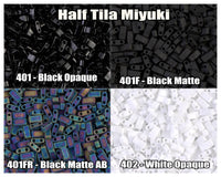 Miyuki Half Tila, 5g, HTL401, HTL401F, HTL401FR, HTL402 - The Argus Collection