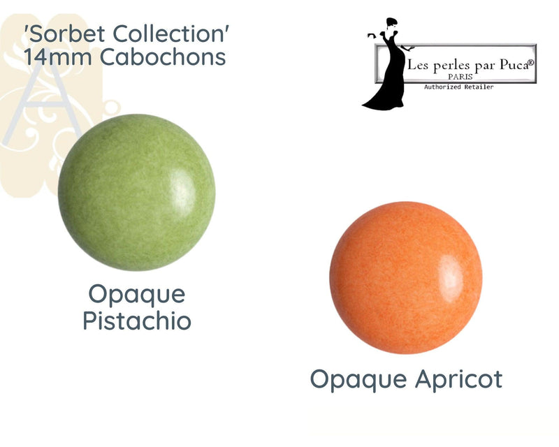 Cabochons par Puca, 14mm, The Sorbet Collection - The Argus Collection