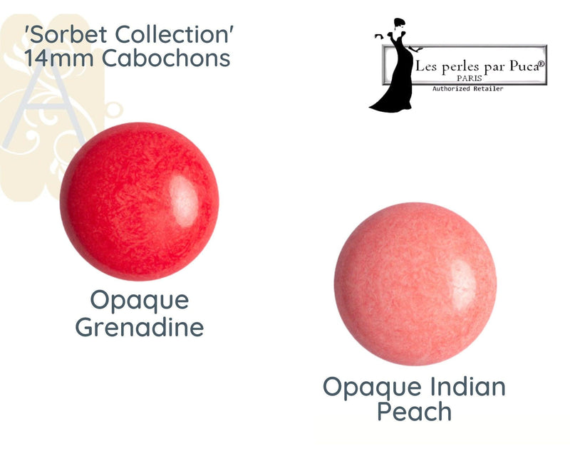 Cabochons par Puca, 14mm, The Sorbet Collection - The Argus Collection