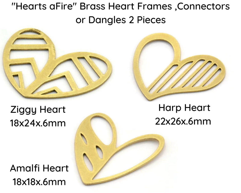 Hearts aFire, Connectors or Frames, 3 Designs - The Argus Collection