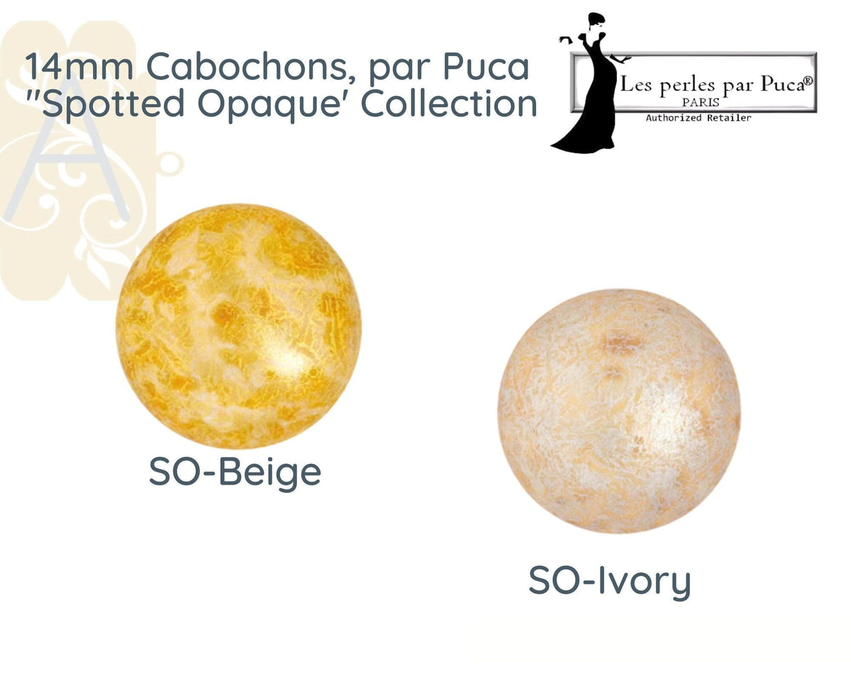 Cabochons par Puca, 14mm, Spotted Collection - The Argus Collection