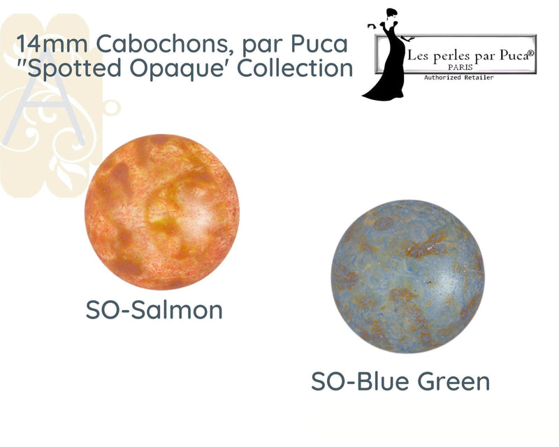 Cabochons par Puca, 14mm, Spotted Collection - The Argus Collection