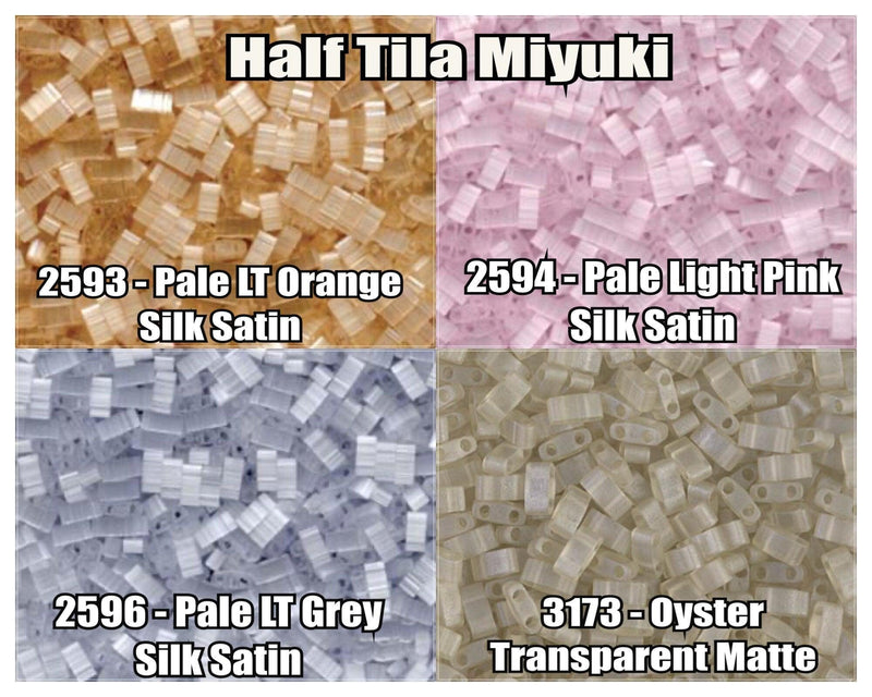 Miyuki Half Tila, 4 colours, HTL2593, HTL2594, HTL2596, HTL3173 - The Argus Collection